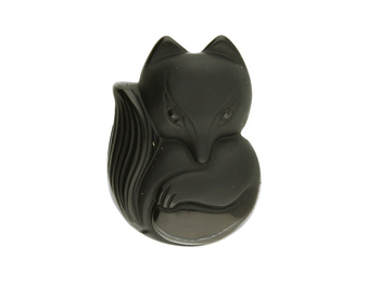 Obsydian / Lis / zawieszka / 35x26x13mm / otwór 1mm / 1szt