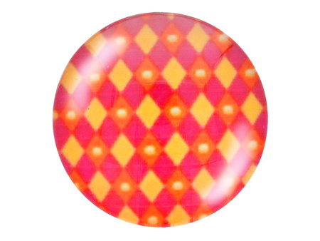 Kaboszon szklany z grafiką K14 PT1428 / pomarańczowo-brązowy / 14mm / 4szt