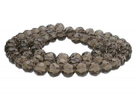 CrystaLove™ / kryształki szklane / ball / 12mm / szarobrązowy / transparentny / 48szt