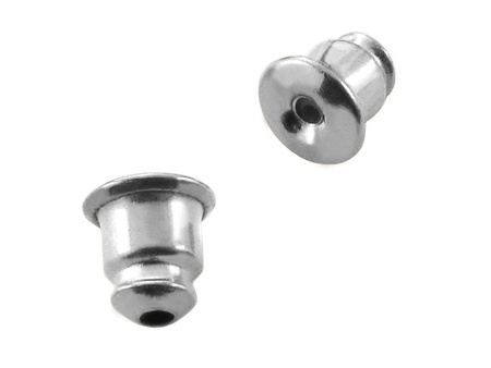 Baranki metalowe z silikonowym wypełnieniem / kolor srebrny / 4x5mm / 40szt