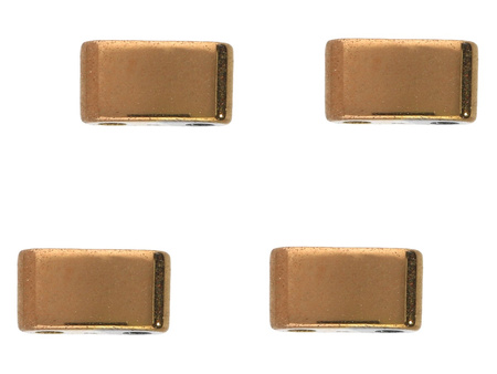 Hematyt, kamień naturalny / prostokąt z 2 otworami / 3x5x2mm / Bronze / otwór 0.6mm / 16szt