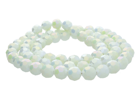 CrystaLove™ / kryształki szklane / ball / 4mm / waniliowy / opalizujący / 100szt