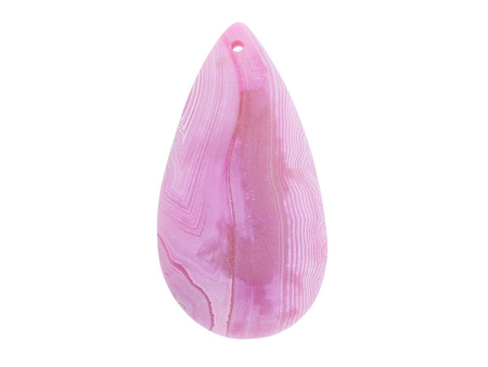 Agat / zawieszka / kropla / 59x30x6mm / różowy / 1szt
