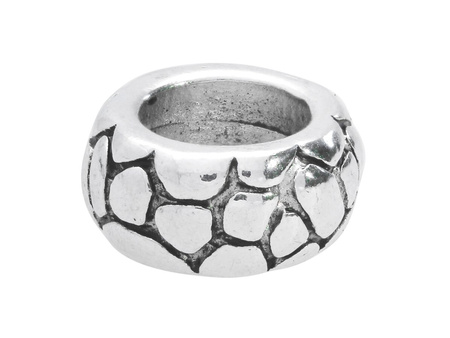 Oponka ze wzorem / przekładka / 5.5x11mm / kolor srebrny / otwór 6mm / 4szt