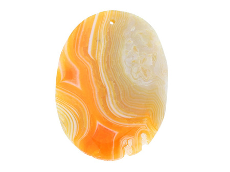 Agat / zawieszka / owal nieregularny / 63x46x6.5mm / żółtopomarańczowy / 1szt