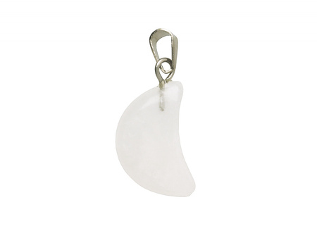 Kwarc / księżyc / zawieszka z krawatką / 21x11mm / biały / 1szt