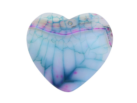 Agat / zawieszka / serce / 41x44x6mm / multikolor / 1szt