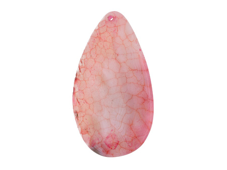 Agat / zawieszka / kropla / 62x33x7mm / różowy / 1szt