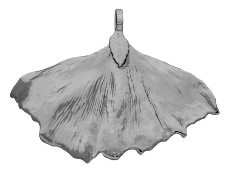 Liść miłorzębu / miedziany / zawieszka / 46x55x4mm / czarny / 1szt