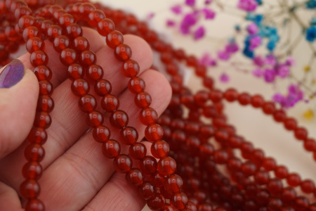 Karneol / kula / 6mm / około 60szt