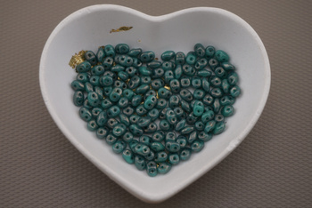 SuperDuo™ / 2.5x5mm / Turquoise - Moon Dust / 10g