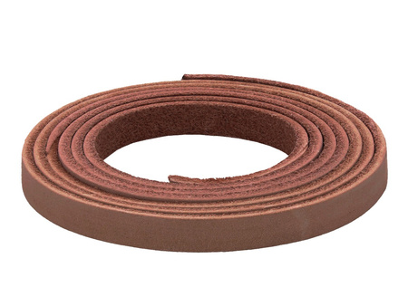 Rzemień naturalny z wadą / płaski / 6x2mm / orzechowy / 1m