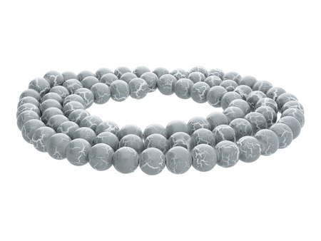 DECO™ / koraliki szklane / kula / 4mm / szary / otwór 0.7mm / 1 sznur