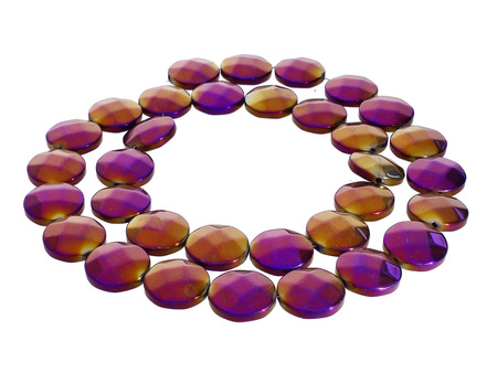 Hematyt, kamień naturalny / dysk fasetowany / 8mm / Volcano / otwór 0.7mm / 50szt