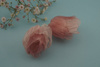 Kwiatek ozdobny / organza / różowy / ok 35mm / zestaw 2szt