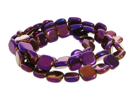 Hematyt, kamień naturalny / kwadrat owalny / 6mm / Volcano / otwór 0.7mm / 70szt