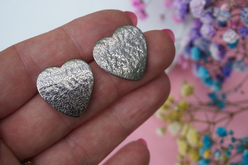 Sztyfty serca ozdobne / stal chirurgiczna / 20mm / srebrny / 2szt