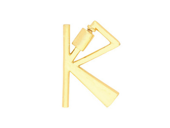 Zapięcie ozdobne / litera K / metal / 29x20mm / złoty / 1szt