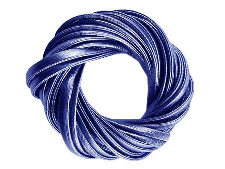 Rzemień ekologiczny, płaski, lakierowany, jednokolorowy / kobaltowy / 3x1.5mm / 3m