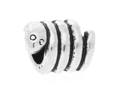 Wąż / przekładka / 10x8mm / srebrny / otwór 4.5mm / 4szt