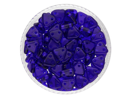 CZECHMATES™ / koraliki szklane / Triangle / 6mm / Transparent / Cobalt / 5g