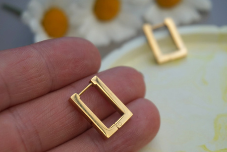 Bigle prostokąt / stal chirurgiczna / 12x17,5mm / złoty / 2szt