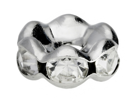 GlitteRing™ / przekładka / round / 6mm / kolor oksydowany, crystal / otwór 1.5mm / 20szt