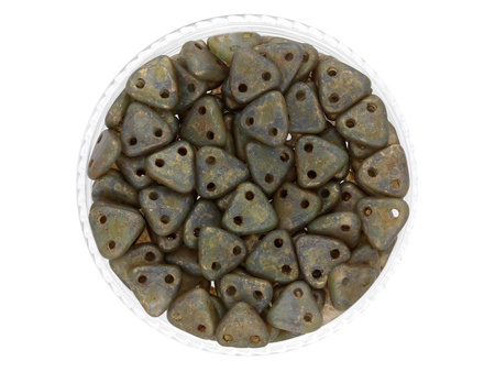 CZECHMATES™ / koraliki szklane / Triangle / 6mm / Picasso / Aquamarine - Copper / 5g