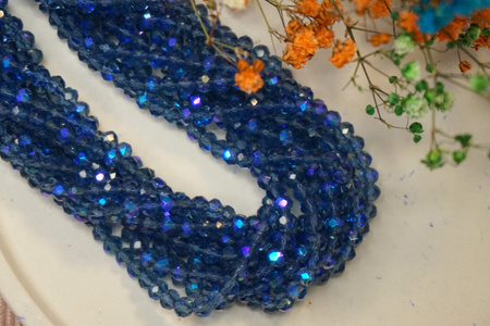 CrystaLove™ / kryształki szklane / rondelle / 3x4mm / Marine Blue AB / 110szt