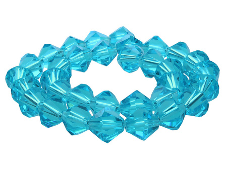 CrystaLove™ / kryształki szklane / bicone / 8mm / ciemny lazurowy / transparentny / 40szt