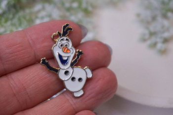 Olaf / zawieszka emaliowana / 21x32mm / metal / złoty / 1szt