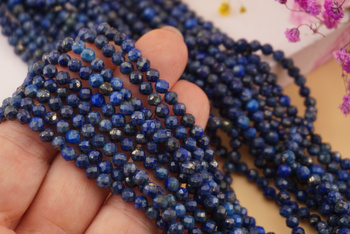 Lapis lazuli / kula fasetowana / 4mm / sznur / 85szt