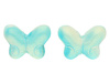 Motyl / przekładka / szkło / 10x14mm / turkusowy / 2szt