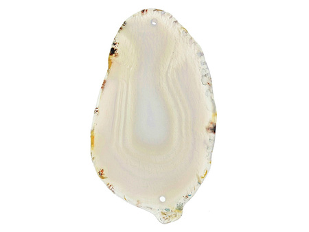 Agat / zawieszka / łącznik / plaster nieregularny / 74x43x5mm / szary / 1szt