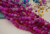 Agat Pasiasty różowy / kula / 6mm / sznur / około 60szt