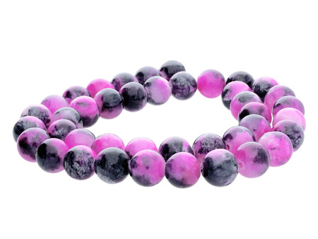 Jadeit / kula / 6mm / biało-różowo-szary / 65szt