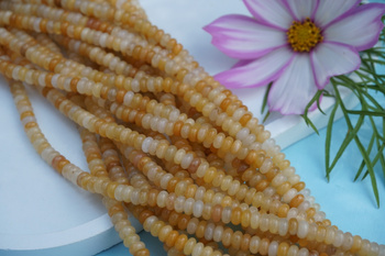 Jadeit żółty / dyks / 4x2mm / sznur kamieni / 180szt