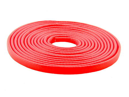 Rzemień ekologiczny, płaski, jednokolorowy / koralowy neonowy / 4x2,5mm / 2m