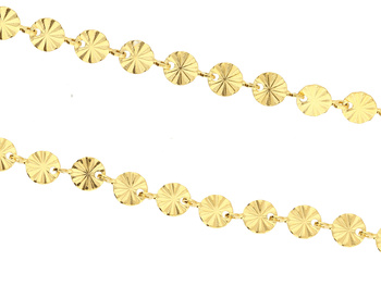 Łańcuszek z monetami / 5mm / stal chirurgiczna / złoty / 1m