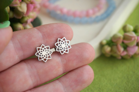 Sztyfty z zatyczkami / rozeta / stal chirurgiczna / 12mm / srebrny / 2szt