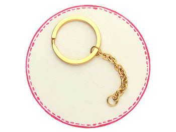 Baza breloka / kółko do kluczy / stal chirurgiczna / 30x75mm / złoty / 1szt