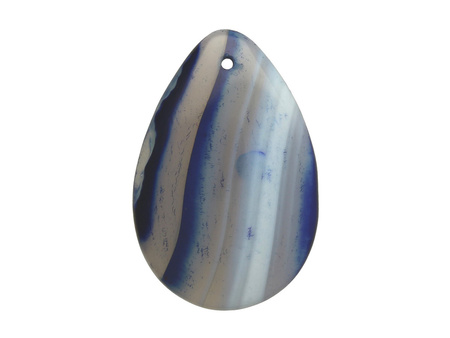 Agat / zawieszka / kropla / 44x30x6mm / chabrowy / 1szt