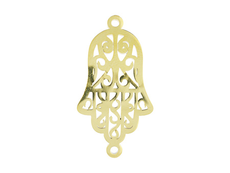 Ręka Fatimy, Hamsa / łącznik / stal chirurgiczna / 27x15x1.3mm / złoty /1szt