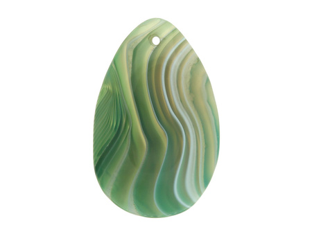 Agat / zawieszka / kropla / 45x28x6mm / zielony, biały / 1szt