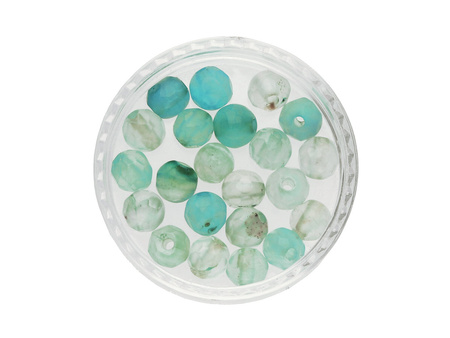 Agat / kula fasetowana / turkusowy niebieski / 4mm / 30szt