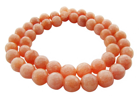 Agat barwiony, kula fasetowana 5-6mm / pastelowy pomarańczowy / otwór 1.4mm / 60szt