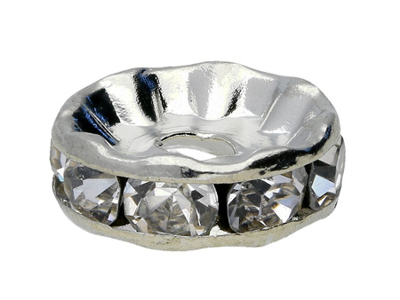 GlitteRing™ / przekładka / flat / 4mm / kolor oksydowany, Crystal / otwór 1mm / 20szt