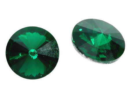 bonny™ / kryształy szklane / rivoli / 8mm / Emerald / 14szt