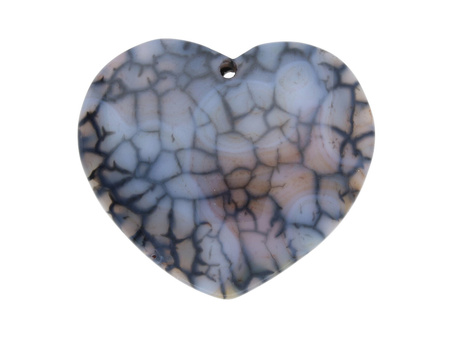 Agat Smoczy / zawieszka / serce / 38x43x8 / 1szt
