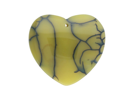 Agat / zawieszka / serce / 43x46x7mm / multikolor / 1szt